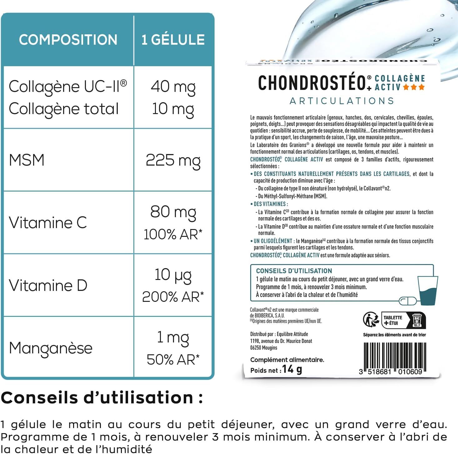Marine Collagen Vitamin C Granions Chondrosteo+ - Joint Flexibility | Contributes to Joint Flexibility & Comfort With Manganese - Promotes Bone Capital And Mobility, 30 Capsules - Image 5