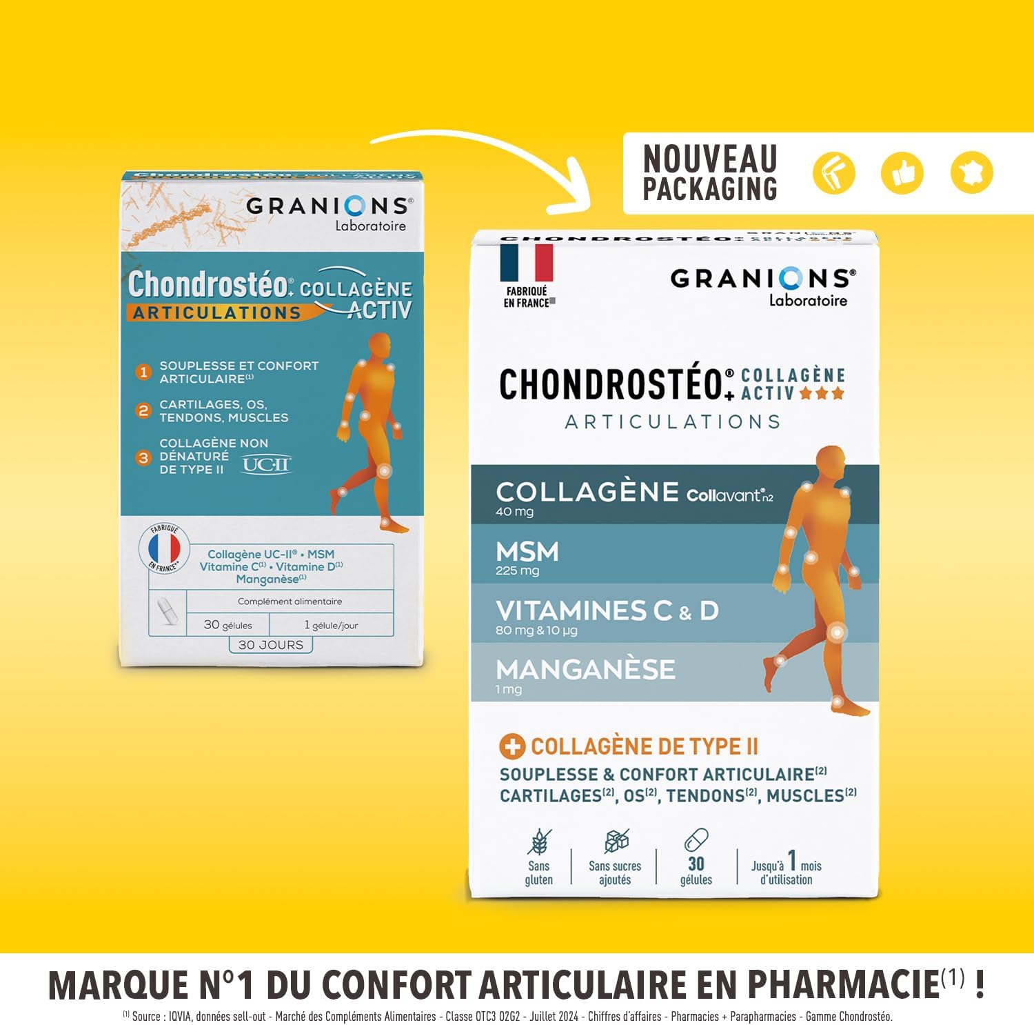 Marine Collagen Vitamin C Granions Chondrosteo+ - Joint Flexibility | Contributes to Joint Flexibility & Comfort With Manganese - Promotes Bone Capital And Mobility, 30 Capsules - Image 8