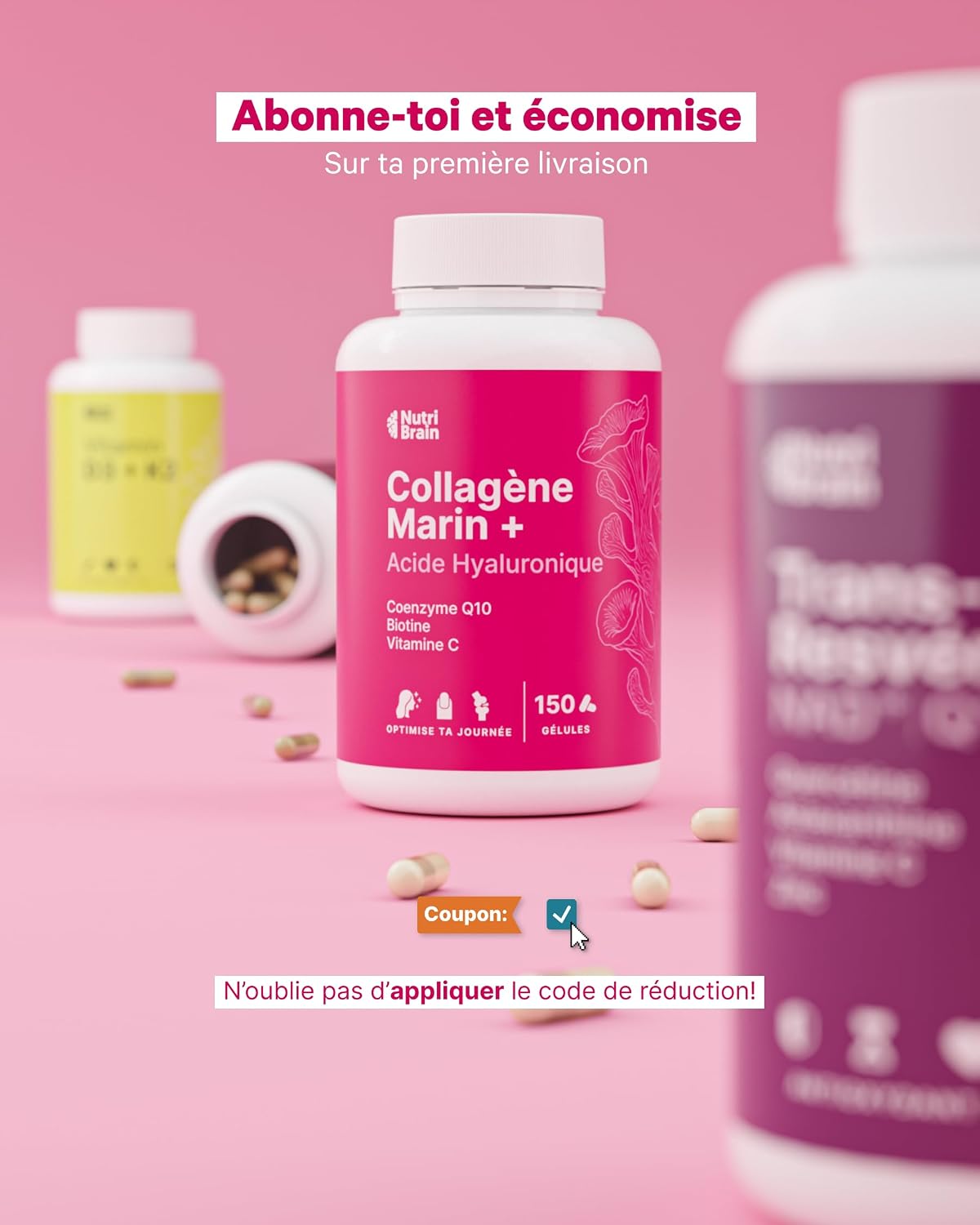 Pure Hydrolyzed Marine Collagen + Hyaluronic Acid, Coenzyme Q10, Biotin & Vitamin C | 150 Capsules | High Bioavailability | 5 Months | Peptides Type 1 | Skin, Hair, Nails, Joints - Image 8
