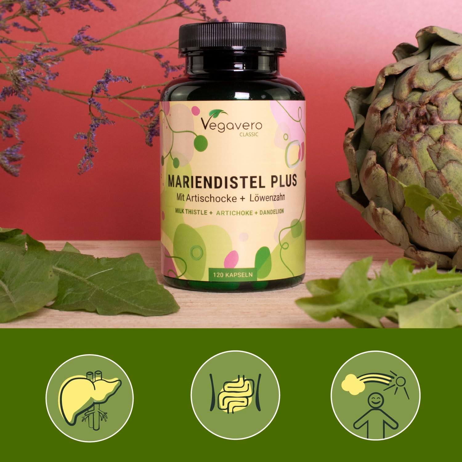 Milk Thistle | With Dandelion + Organic Artichoke | 120 Capsules (4 Months) | French Quality | High Dosage: 80% Silymarin | Liver & Digestion Detox | Vegan and No Additives | Vegavero - Image 8