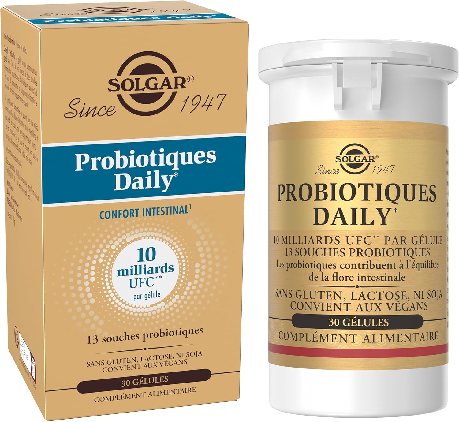 Solgar Daily Probiotics, 10 Billion CFU, 13 Strains, Vegan - 30 Capsules | 10 Billion Guaranteed CFU, Microbiota Balance & Intestinal Comfort, 13 Live Probiotic Strains, Food Supplement - Image 5