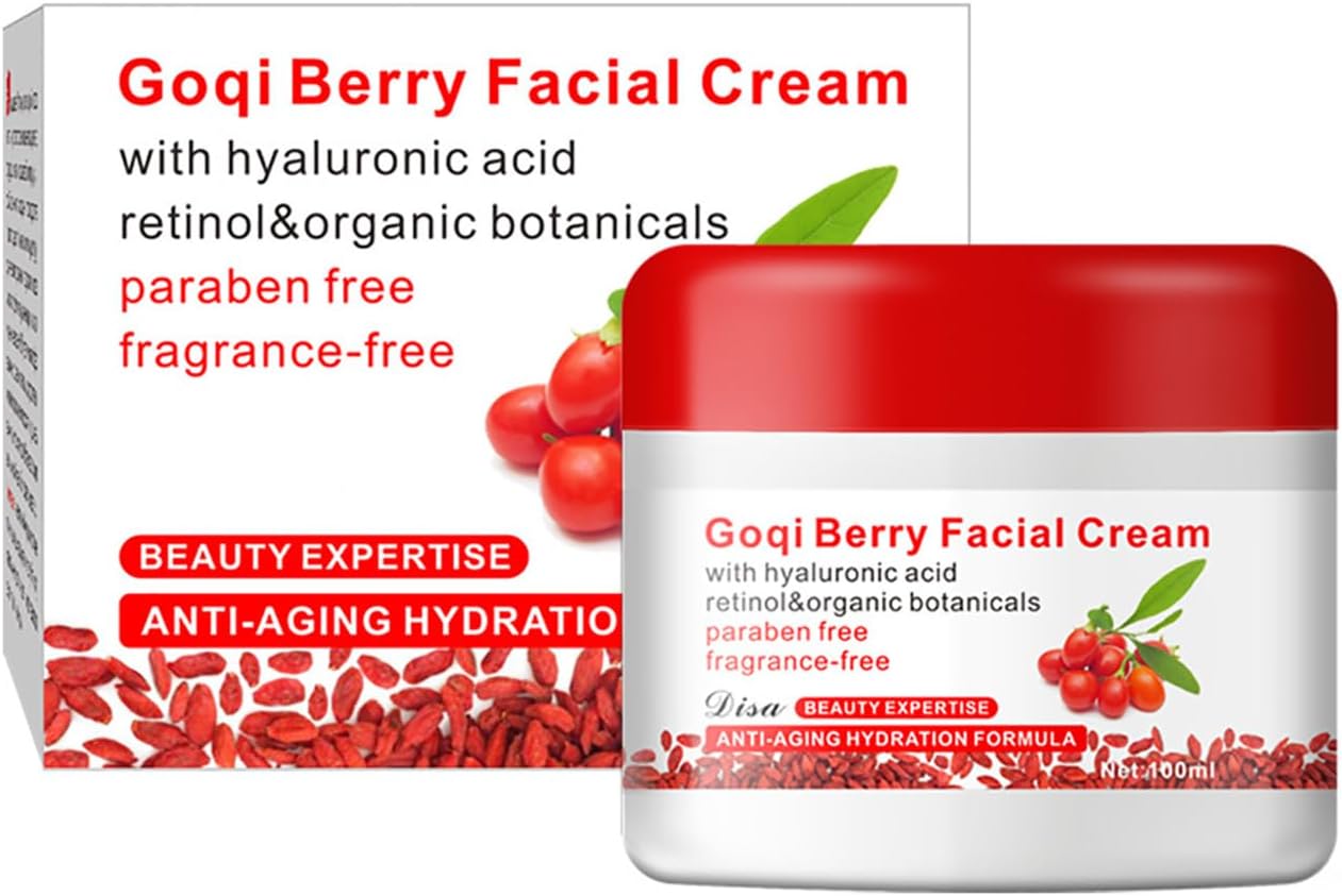 32 Goji Berry Face Cream - Hyaluronic Acid & Vitamin C, Natural Anti-Aging & Anti-Wrinkle Cream for Day and Night, Suitable for Women and Men - Image 2