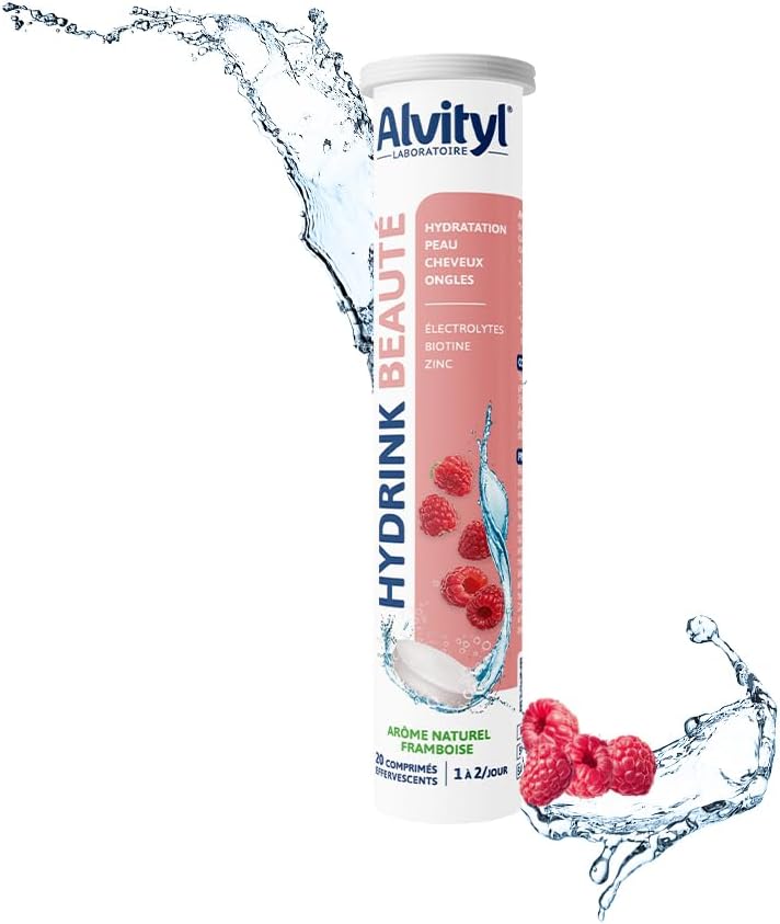 ALVITYL HYDRINK BEAUTY - Electrolytes - Biotin Zinc - Hydration, Skin, Hair, Nails - Effervescent Lozenges - Raspberry Flavour - 20 Effervescent Tablets - Image 2