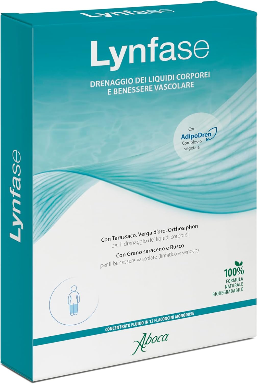 Aboca Lynfase Concentrate Fluid 12 Single Dose Bottles - Body Fluid Drainage and Vascular Wellness - With Dandelion, Golden Verga, Orthosiphon, Buckwheat and Ruscus - Image 2