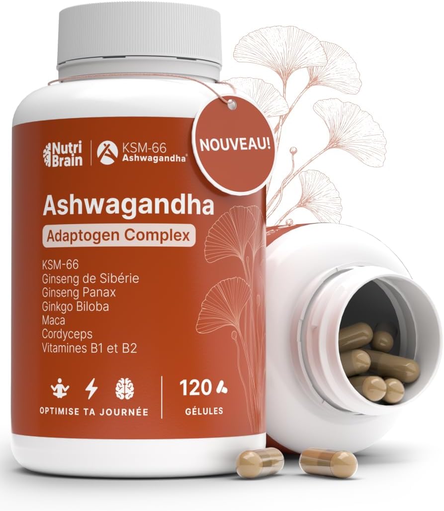 Ashwagandha Complex with KSM-66, Ginseng, Ginkgo Biloba, Maca, Cordyceps, Vitamins B1-B2 | Adaptogen Anti-Stress, Balance, Energy, Performance | 120 Capsules | Vegan, Non-GMO, Gluten Free - Image 2