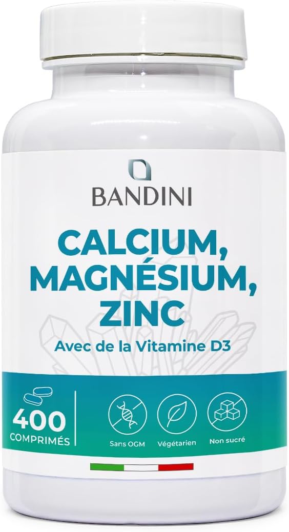 Bandini® Calcium Magnesium Zinc Vitamin D3 + K2 MK7 | 400 Tablets | With Copper, Selenium, Manganese & Boron | Highly Assimilable Multivitamin and Mineral Complex | Bone, Muscle, Skin, Hair - Image 2