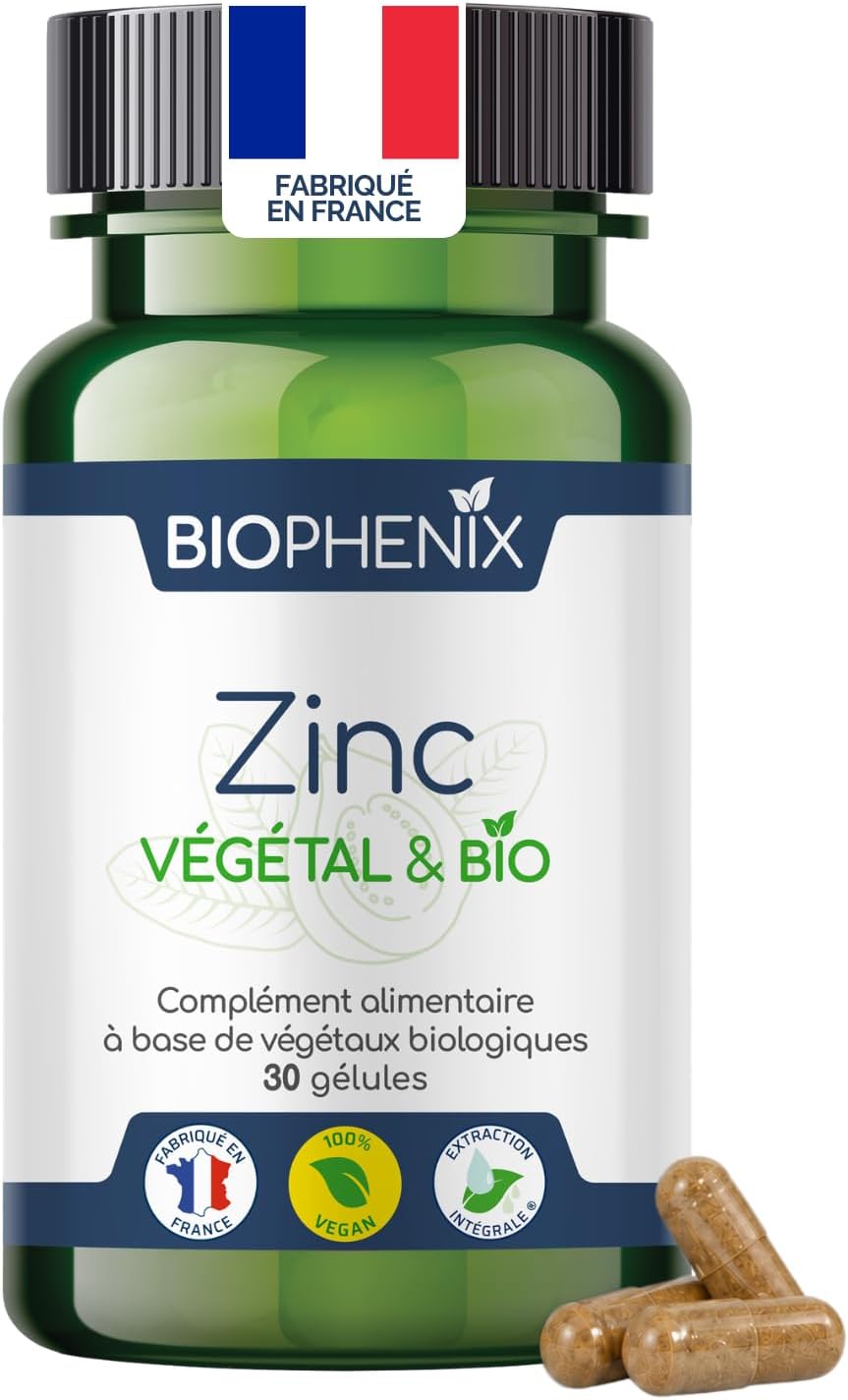Biophénix - Organic Zinc 30 capsules - Exclusive Complete Extraction Process - 100% Natural Plant-Based Food Supplement - 0% Excipien - New Formula - Made in France - Vegan - Image 2