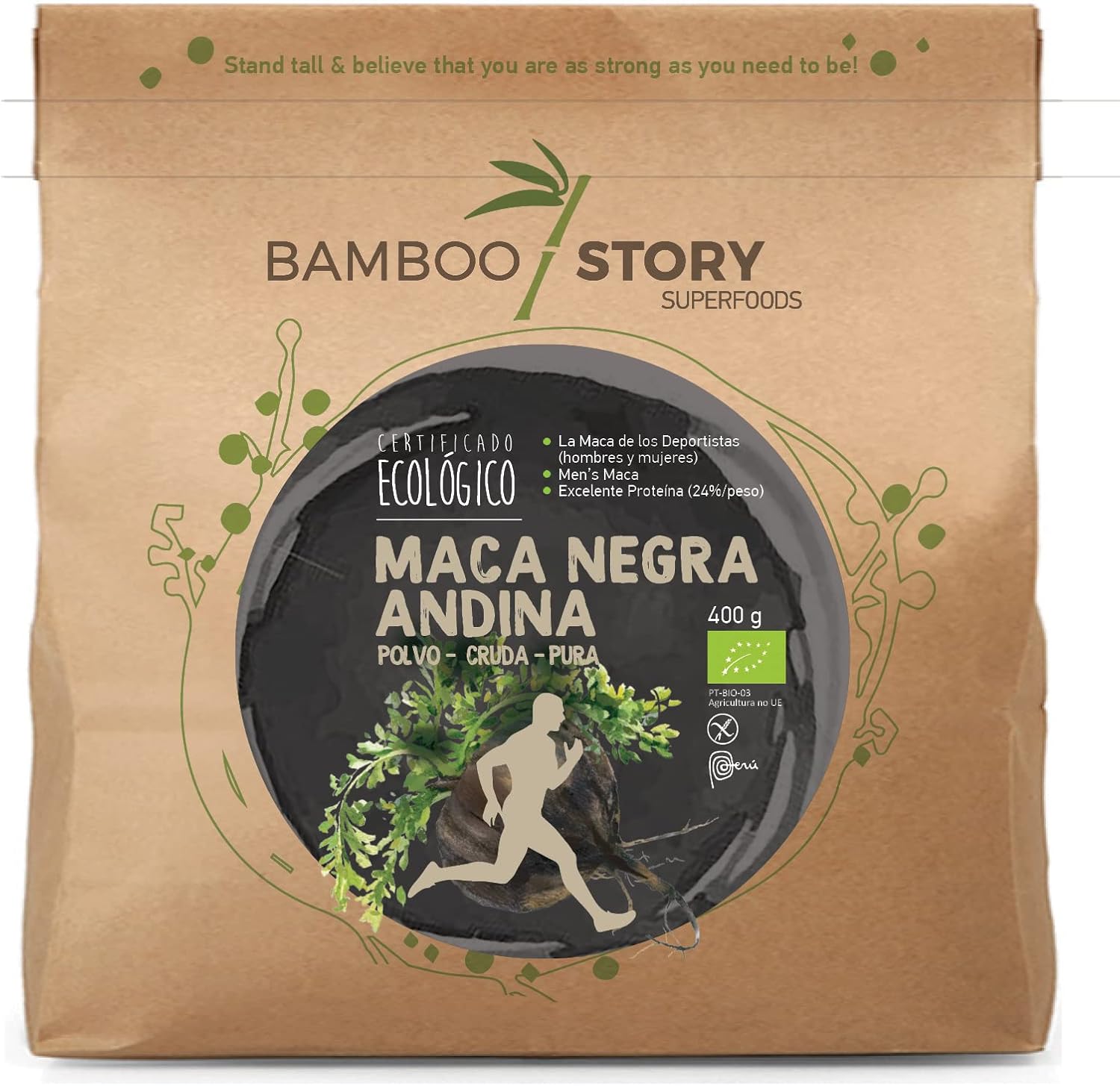 Black Maca | BAMBOO STORY | Powder | Peru | 100% Pure | Raw | Organic | 400g - Image 2