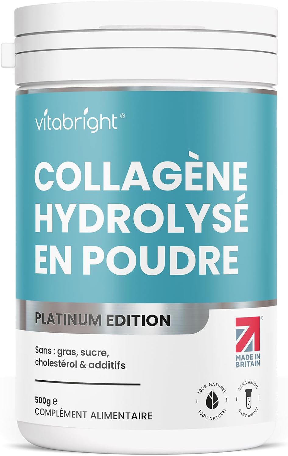 Collagen Peptide Powder 500g Hydrolyzed Bovine Collagen | Easy To Dissolve | Collagen Peptides Type 1 & 3 | Collagen Peptide High Bioavailability | VitaBright Colagene - Image 2