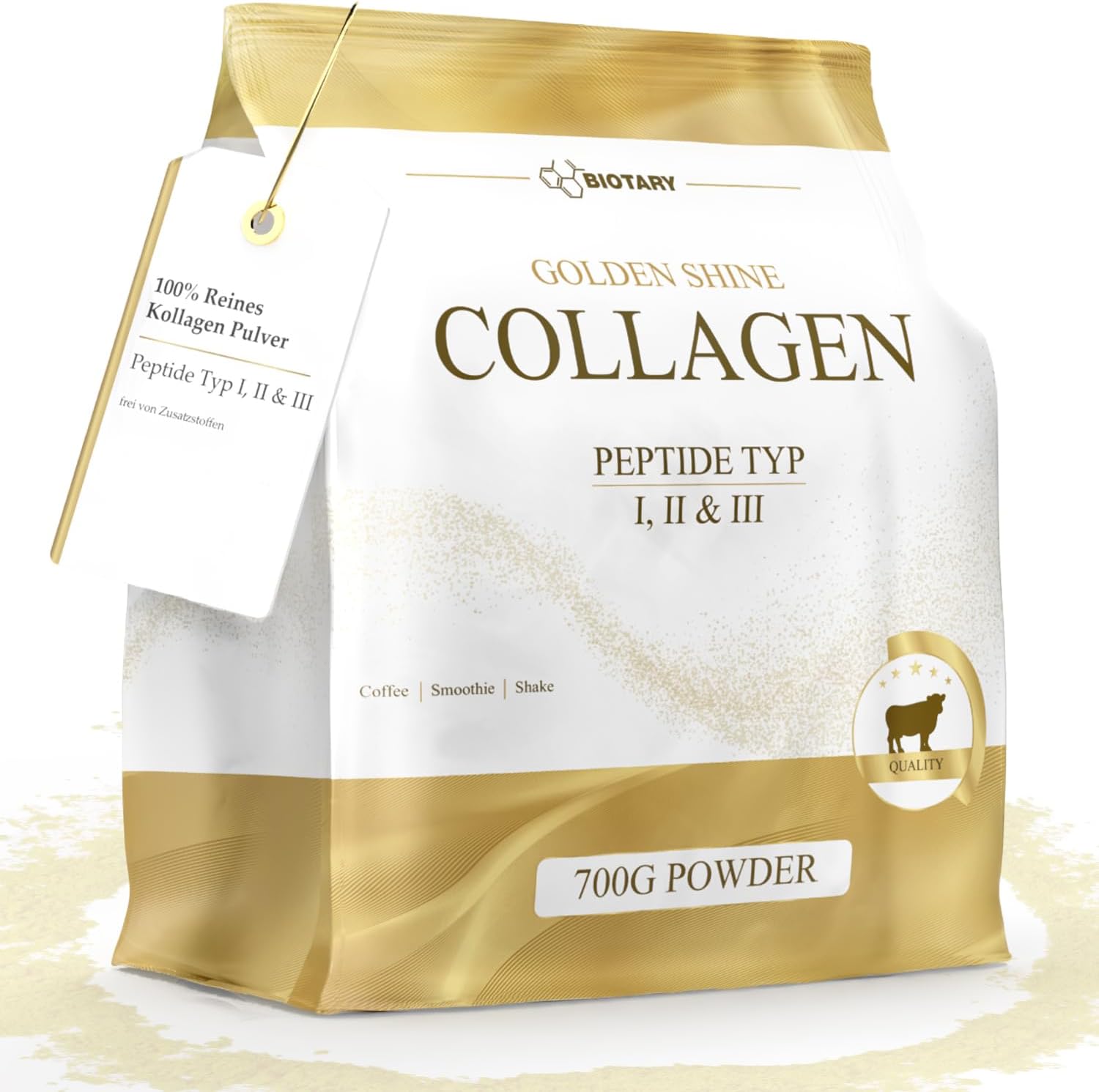 Collagen Powder 700 g Collagen Hydrolysate 100% Pure Peptides Type 1, 2 and 3, Excellent Solubility Taste Neutral Pure Formula Controlled Quality - Image 2