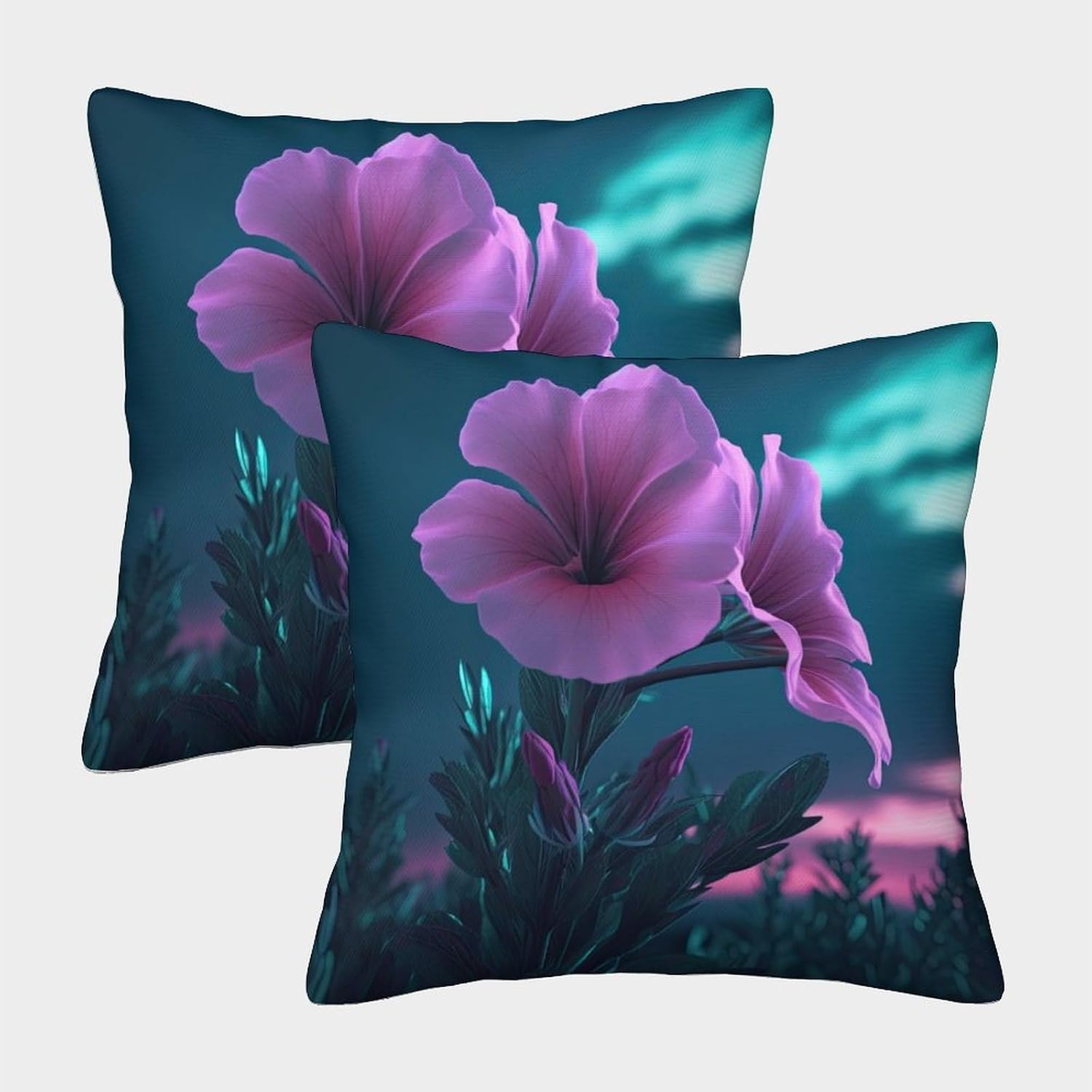 Coussins décoratifs à Motif d'onagre pour Salon, Protection Anti-acariens, Lot de 2, 40 x 40 cm - Image 2
