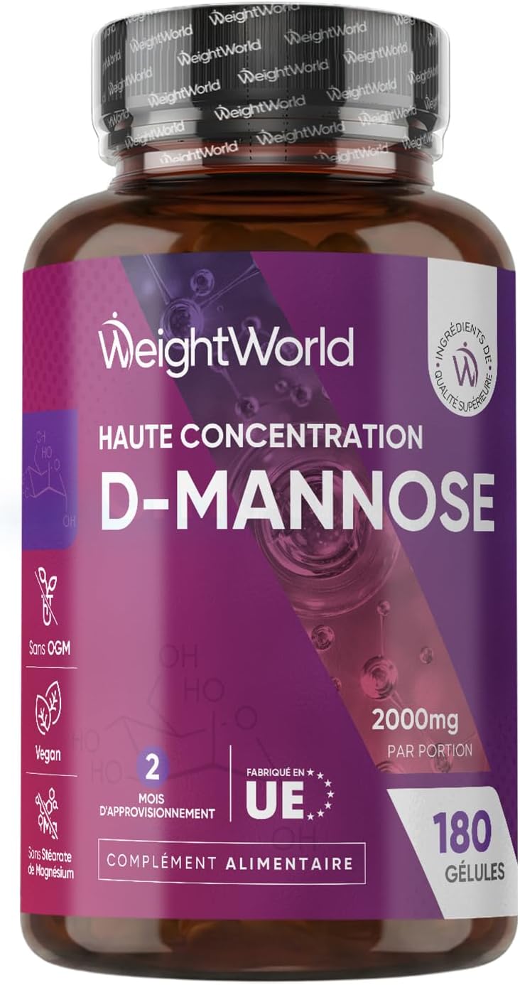 D Mannose Vegan Capsules 2000mg, 180 D Mannose Powder in Capsules Multi-Use - Image 2