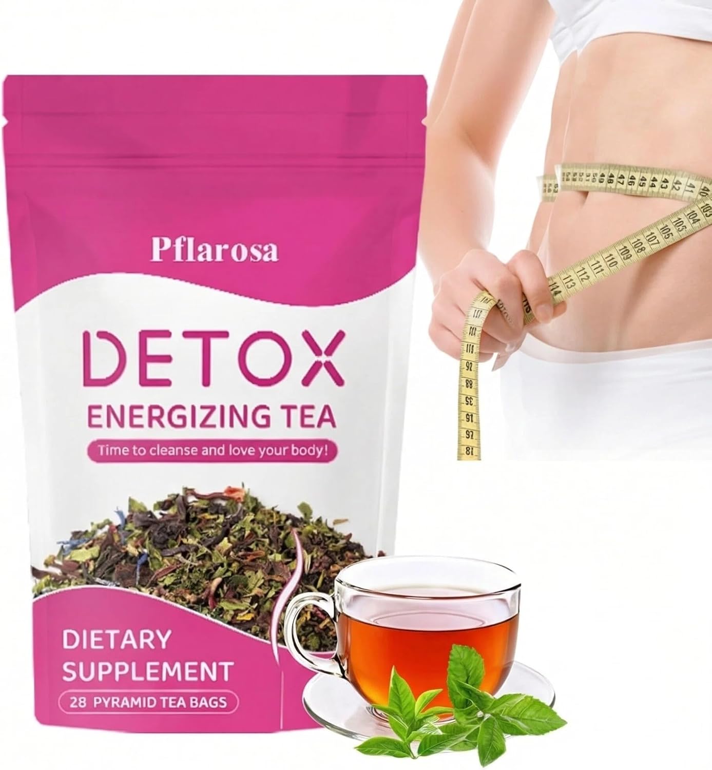 Detox Tea for Weight Loss – 28 Day Treatment | Slimming Detox Herbal Tea with Camellia, Dandelion & Rose Petals – Natural Cleansing & Digestive Support - Image 2