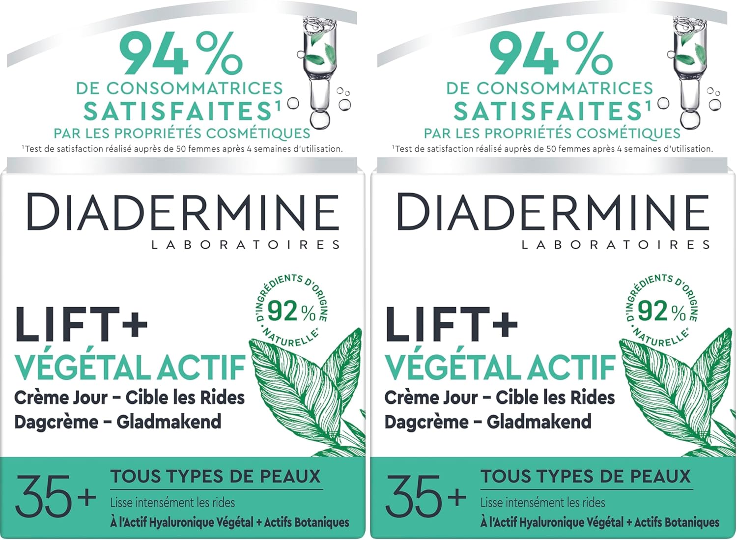Diadermine - Active Plant Lift+ - Day Face Cream - Firmness Anti-Wrinkle Care - Plant Hyaluronic Acid and Botanical Actives - Intensely Regenerates and Smoothes Wrinkles - 50 ml Jar (Pack of 2) - Image 2