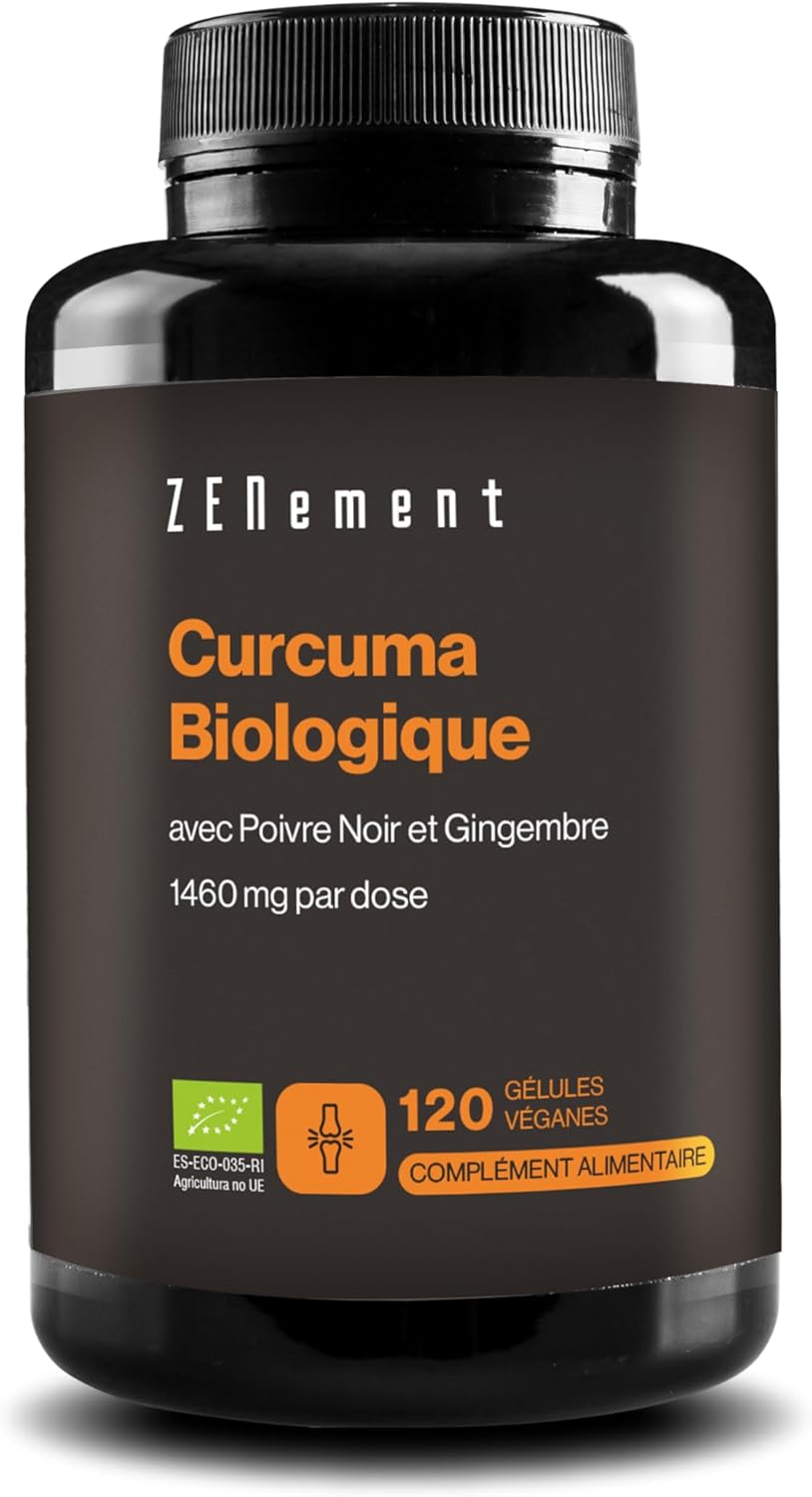 Ecological Turmeric - 1460mg per Serving (2 Capsules) with Ginger and Black Pepper - 100% Ecological and Vegan, High Absorption Synergic Formula - 120 Vegan Capsules, Cure 2 Months - Zenement - Image 2