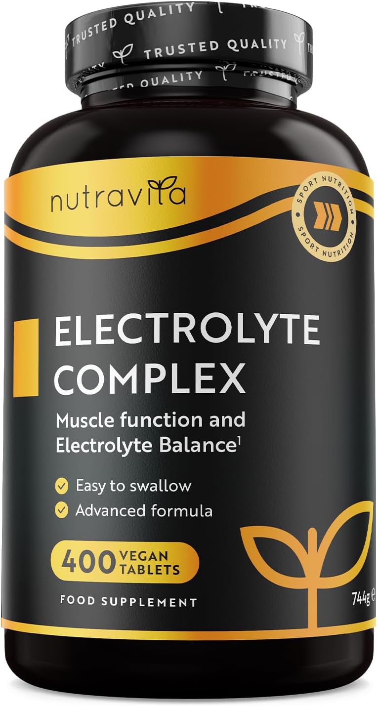Electrolyte Complex 900mg, 400 Tablets (1+ Year) with Magnesium Calcium Potassium Dietary Supplement - Muscle Function (EFSA) Electrolytes Hydration without Sugar - Nutravita - Image 2