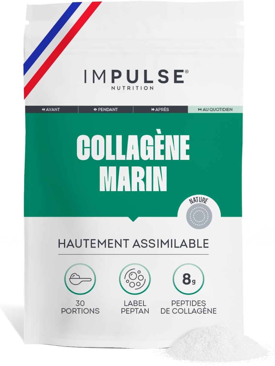 Impulse Nutrition - Hydrolyzed Marine Collagen Type 1 Peptan Powder with Vitamin C - Food Supplement Recovery, Joints & Skin - 270g - Neutral taste - Made in France - Image 2