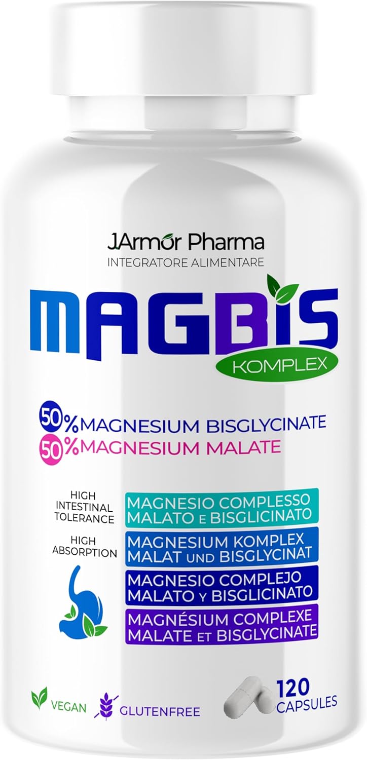 Magbis Magnesium Bisglycinate and Malate 1000 mg, 120 Capsules, High Bioavailability, Reduces Fatigue, Muscle & Joint Support, Gluten Free - Image 2