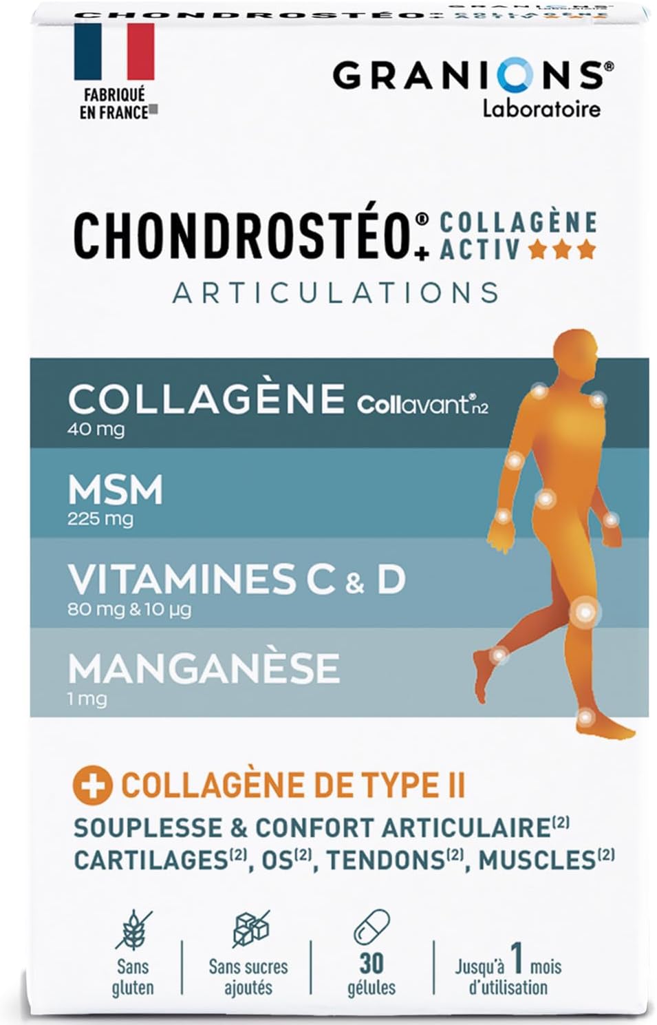 Marine Collagen Vitamin C Granions Chondrosteo+ - Joint Flexibility | Contributes to Joint Flexibility & Comfort With Manganese - Promotes Bone Capital And Mobility, 30 Capsules - Image 2