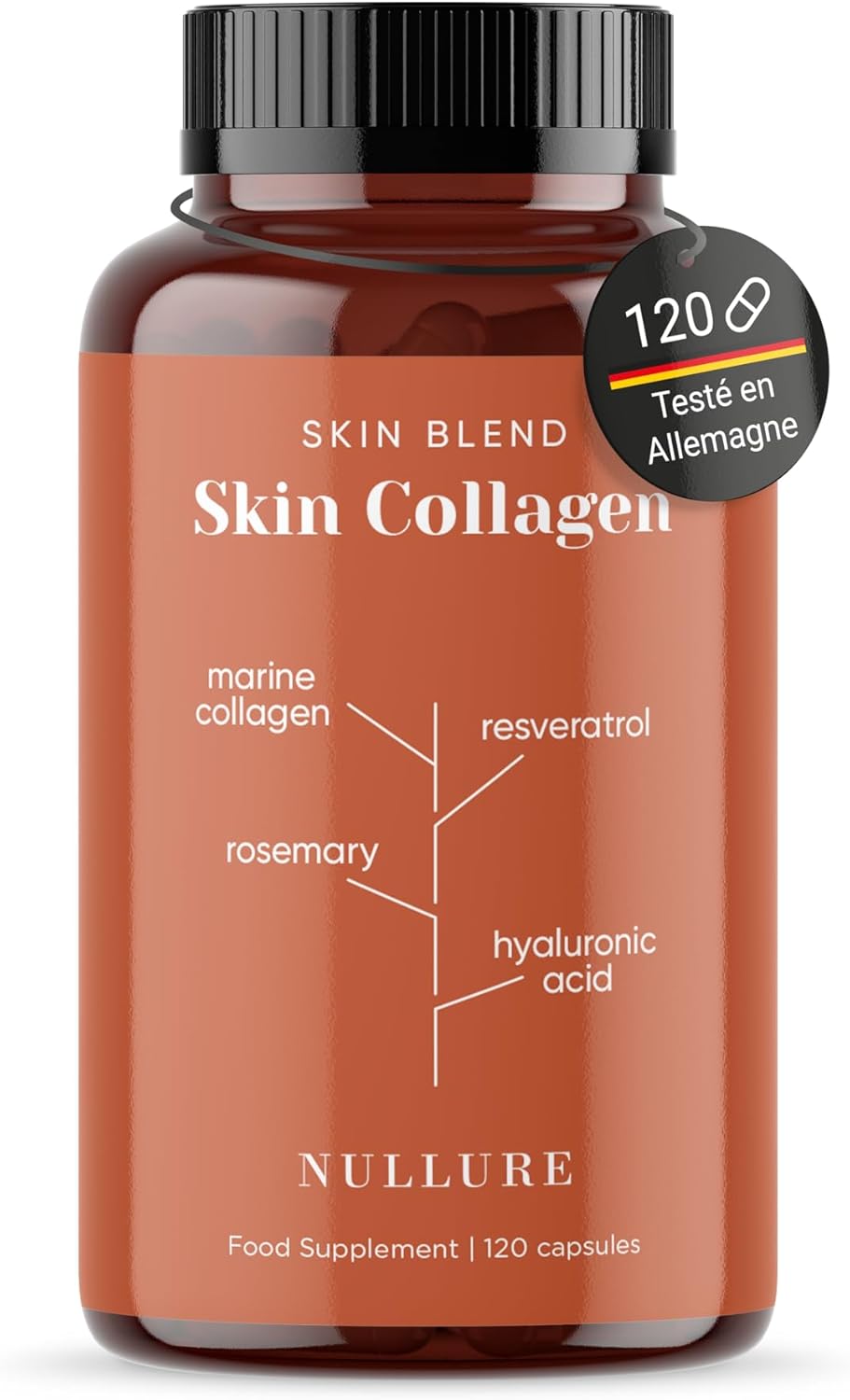 Marine Collagen and Hyaluronic Acid | Nullure | 120 Capsules | Natural Anti-Wrinkle Formula + Vitamin C + Marine Magnesium + Resveratrol + Coenzyme Q10 | No Excipient - Image 2