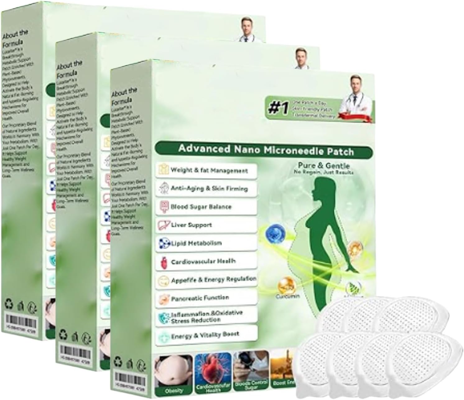 Moringa NAD+ Micro Needle Patch 10 in 1, Moringas X Berberine Slimming Dressings, Moringas X Berberine Microneedle Patches, Nad Nano Microneedle Dressings, Natural Dressings for All - Image 2