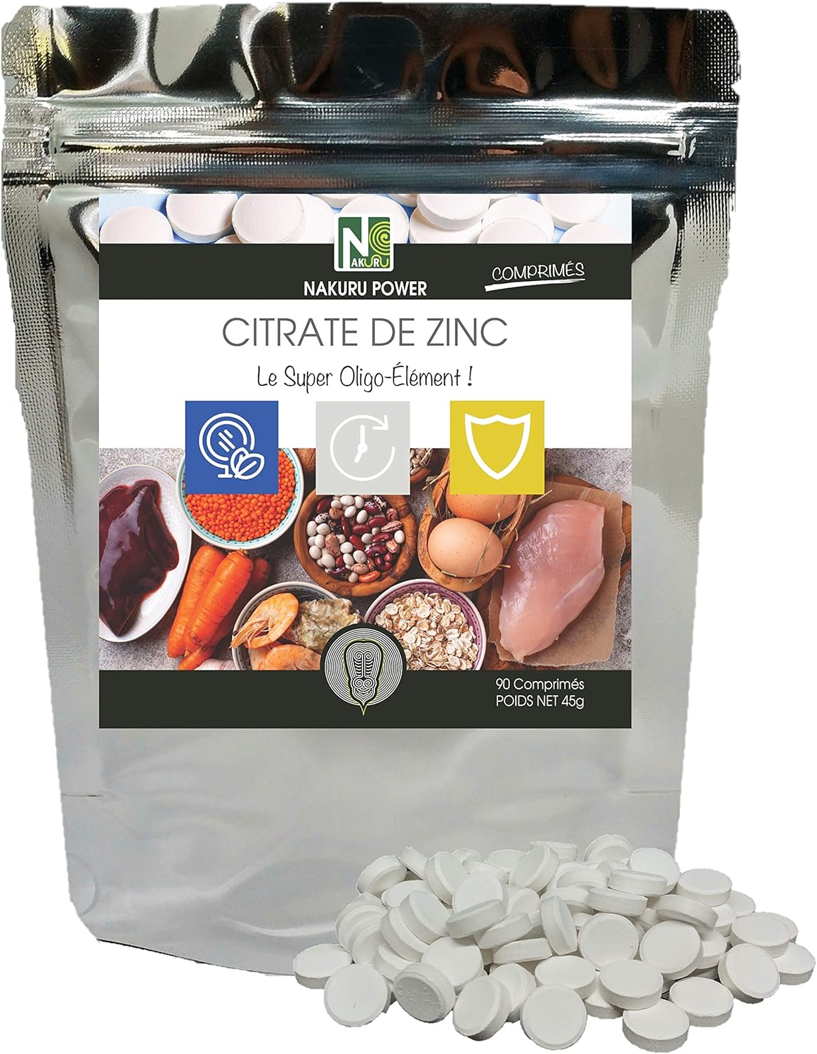 NAKURU | Zinc Citrate | Power Range | Made in France | "The Super Oligo-Element!" | (90 Tablets of 500mg / Net Weight: 45g) - Image 2