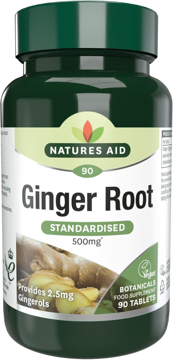 Natures Aid Ginger Root 500mg of, 90 Tablets (Plant-Based Dietary Supplement, Providing Gingerols, Vegan Society Approved, Made in UK) - Image 2
