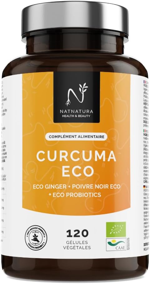 Organic Turmeric 2235 mg with Ginger, Walnut Pepper and Organic Probiotic - 120 Capsules|Certified Organic Agriculture|High Concentration of Curcumin. Powerful Natural Anti-Inflammatory. Made in EU - Image 2