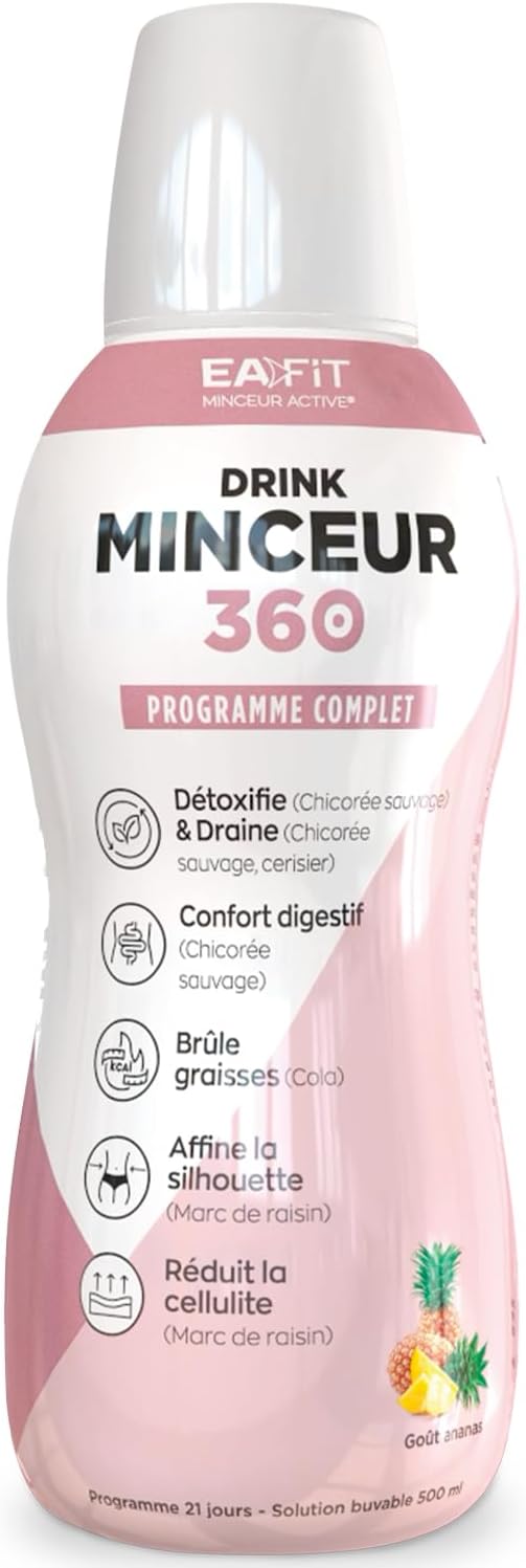 Slimming Drink | Slimming 360 drink EAFIT | Fast and effective slimming drink | Fat burner | Drains and detoxifies for effective weight loss | Pineapple taste | 500 ml | Made in France - Image 2
