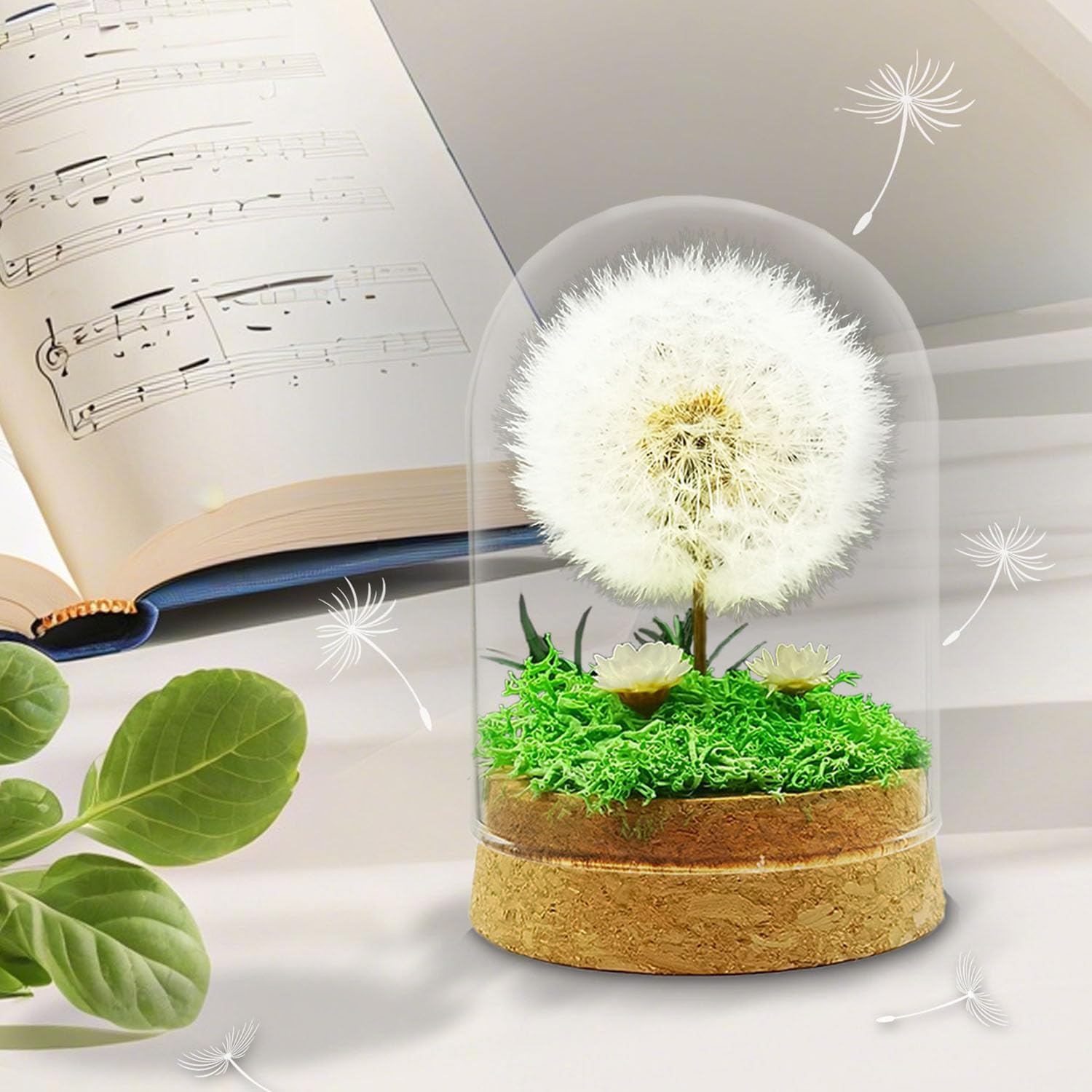 Special gift idea, dandelion in glass, birthday gifts for women, good luck and small gift for girlfriend, decorative gift in glass, floral gift - Image 2