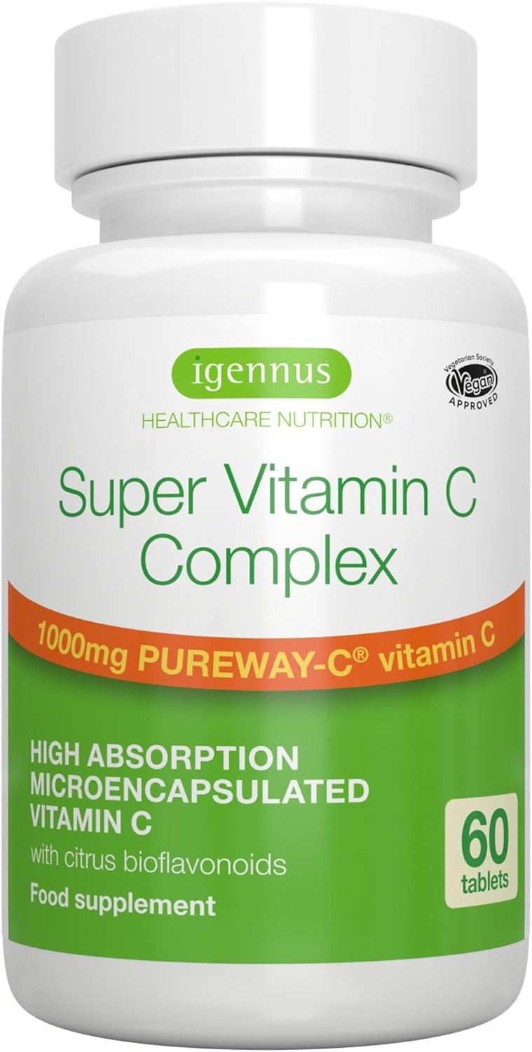 Super Vitamin C Complex, Vitamin C Complex 1000mg, Pureway-C with Citrus Bioflavonoids, High Dose for 24 Hours Immune Support, Vegan, 60 Tablets - Image 2