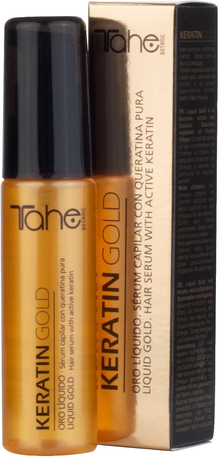 Tahe Botanic Keratin Gold Hair Serum Liquid Gold and Pure Keratin (30 ml) - Image 2