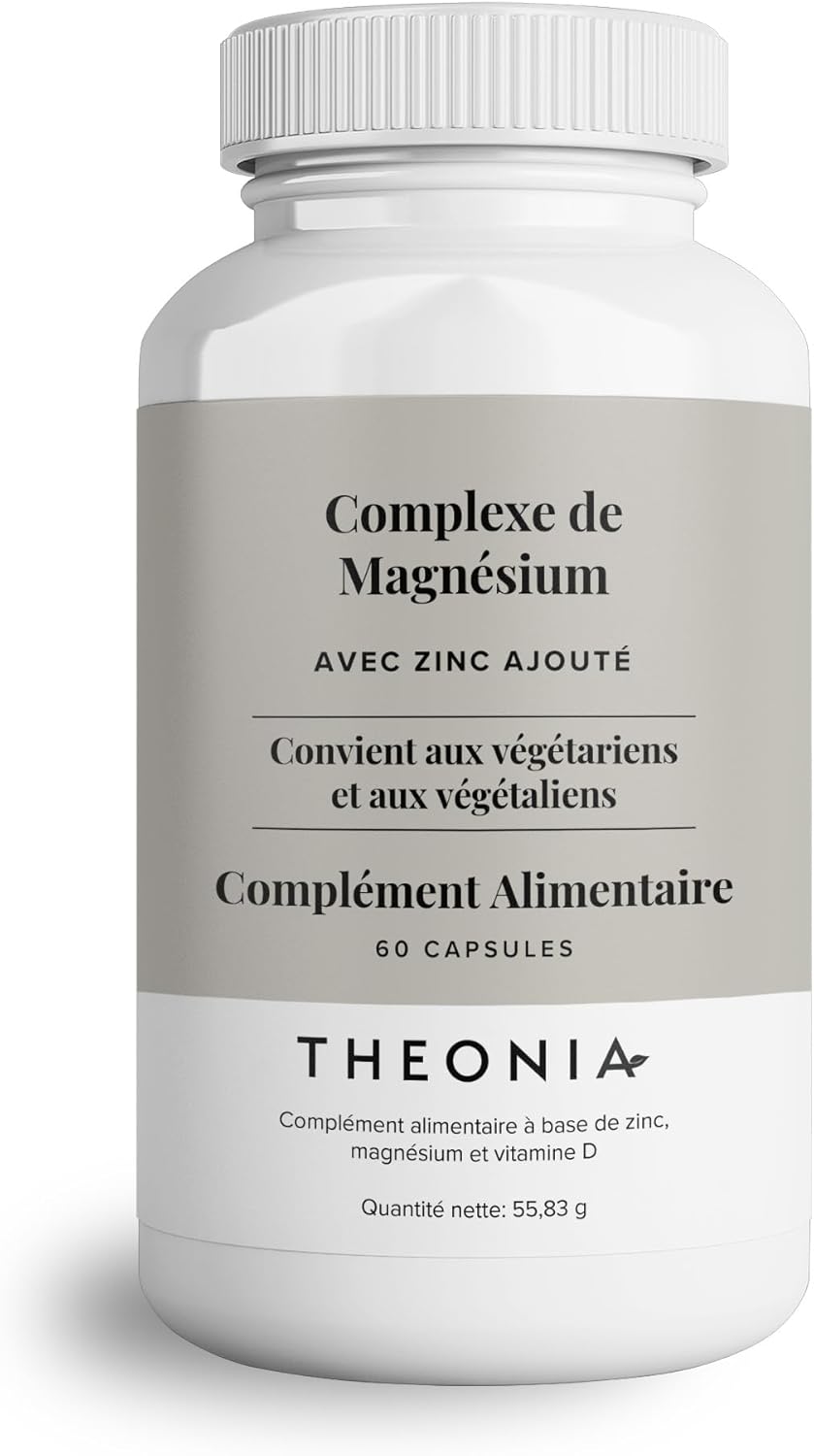 Theonia Magnesium Complex 205mg High Concentration Supplement with Zinc and Vitamin D3 - Helps Muscle and Bone Health - 60 Capsules - Image 2