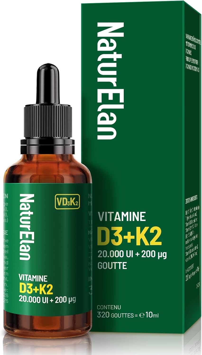 Vitamin D3 and K2 drops, 20000IU/d + Vitamin K2 MK7 200mcg, Laborgeprüft | vegetarisch, No additives - Image 2