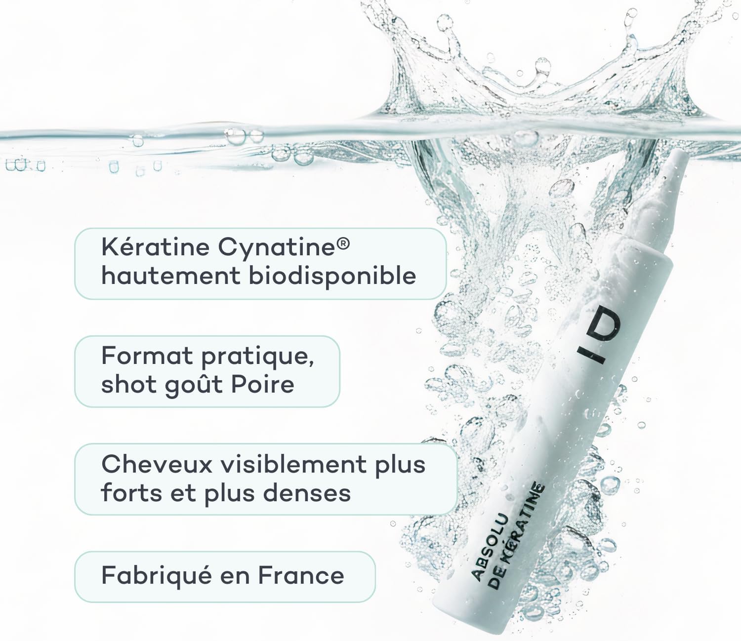 D-LAB | Keratin Absolute 28 Days | Pear Flavour Food Supplement | Natural Keratin For Brittle And Dull Hair | Hair Loss Reduction | Shine And Volume | Made In France - Image 8