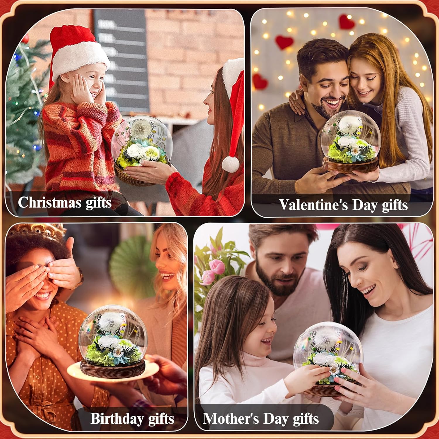 Gift Idea Glass Dandelion Valentine's Day Gift for Wife Girlfriend Sisters Teacher Mom Grandma Flower Under Bell Wish Fulfillment Gifts Encouragement for Her - Image 8