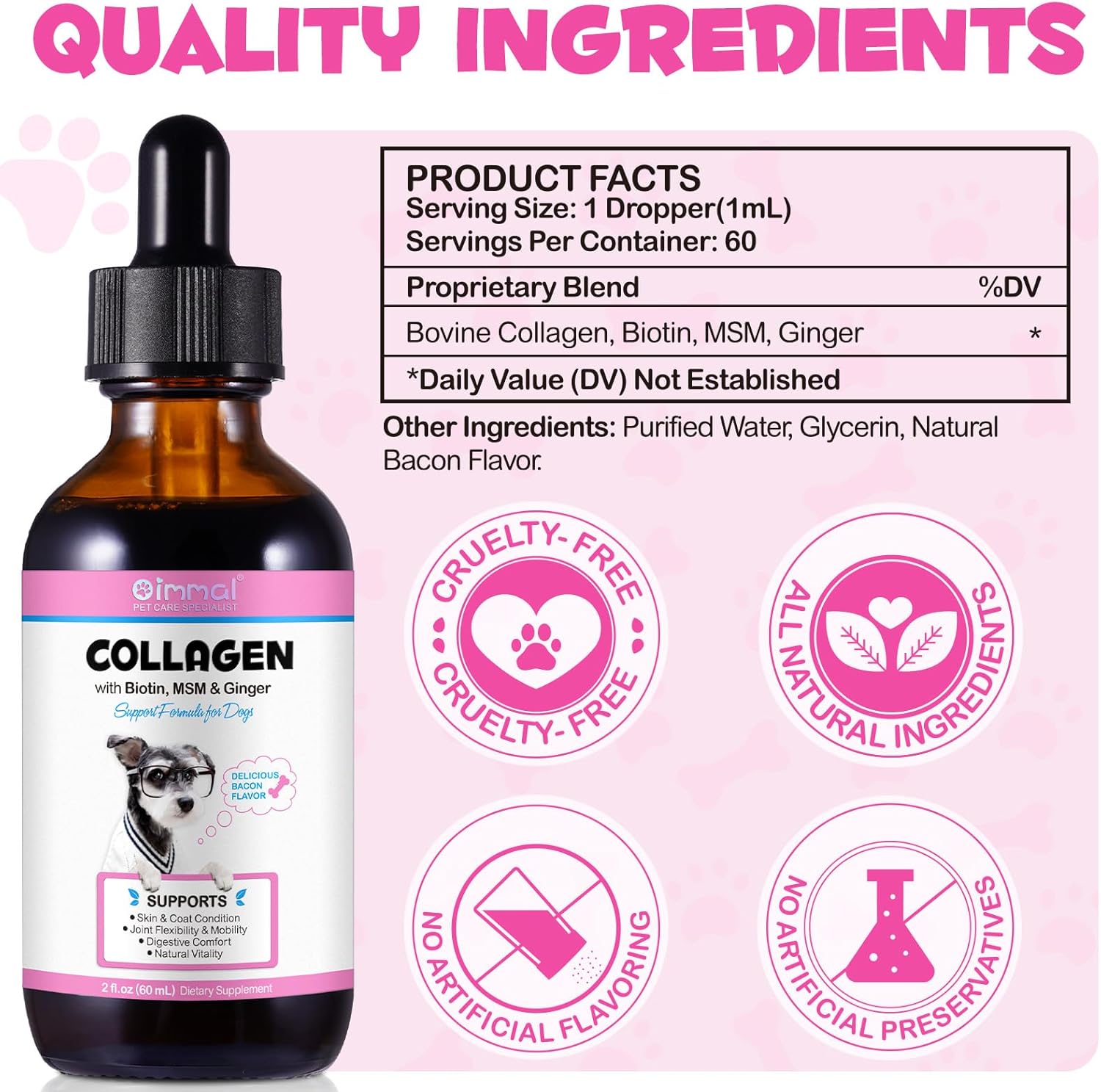 Liquid Collagen for Dogs, Collagen Supplement for Dog Skin & Coat, Itchy & Dry Skin Relief, Joint Supplements for Dogs, Health Support - Image 6