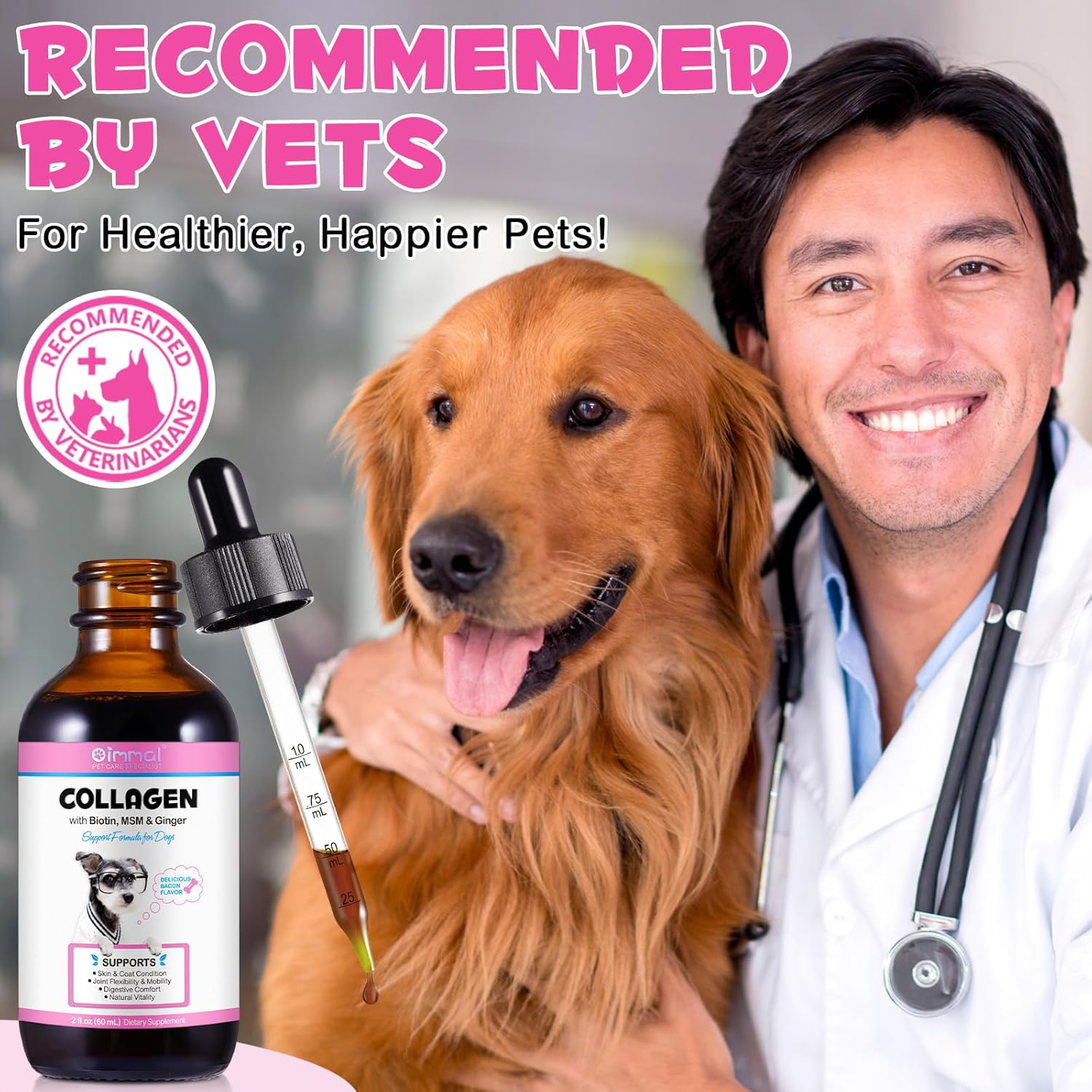 Liquid Collagen for Dogs, Collagen Supplement for Dog Skin & Coat, Itchy & Dry Skin Relief, Joint Supplements for Dogs, Health Support - Image 7