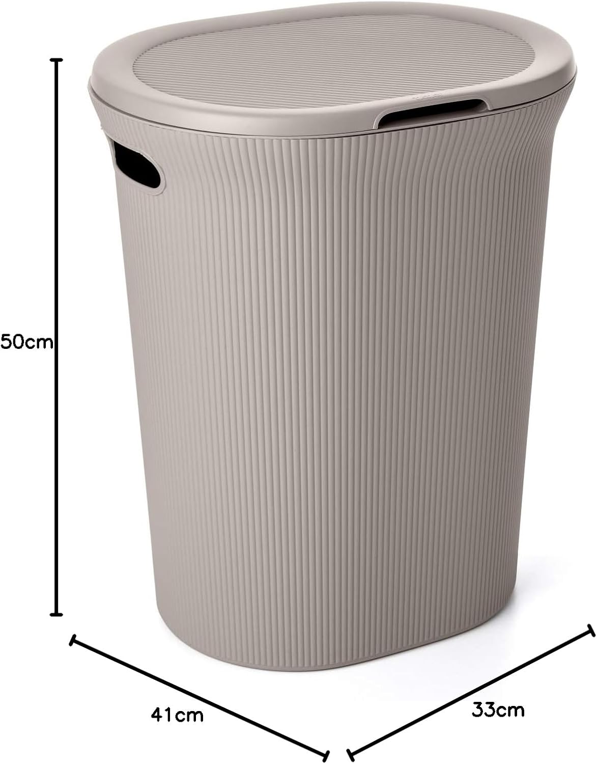 Tatay Baobab Laundry Basket, Capacity 40 L, BPA Free, 41 x 33 x 50 cm | Tatay Baobab Laundry Basket | Capacity 40 Litres | BPA-Free Polypropylene | Lid Included | 41 x 33 x 50 cm, Taupe - Image 7