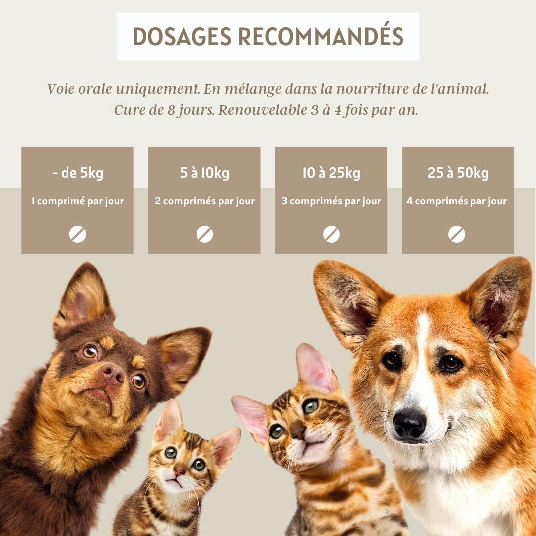 Spirulina 120 Tablets for Dogs and Cats - Natural Nutritional Supplement, Immune Support and Digestive Health, Rich in Proteins and Antioxidants - Image 6