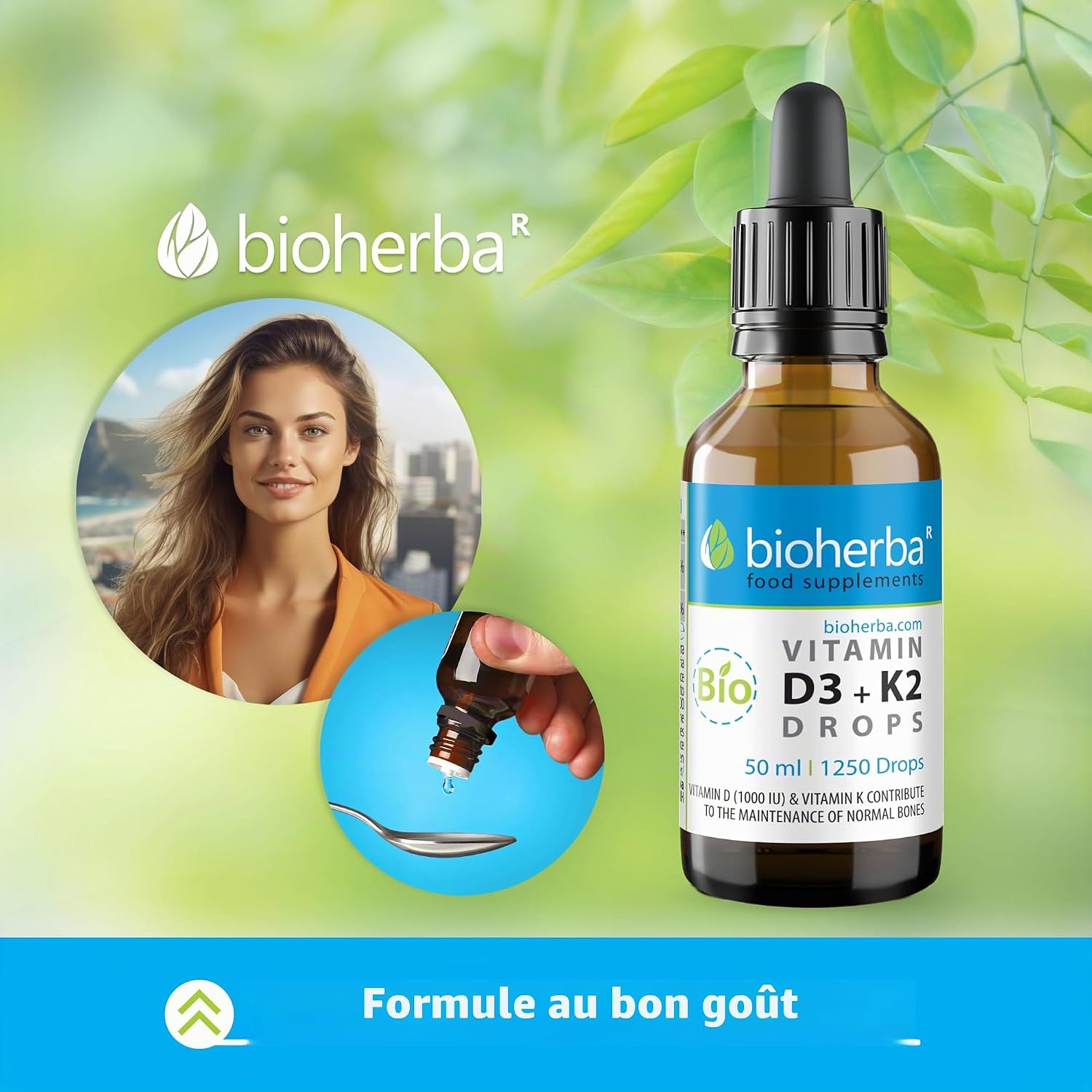 Vitamin D3 + K2 Drops - High Content Formula with MK-7 & MCT Oil | 50ml (1250 Drops) - by Bioherba (1) - Image 8