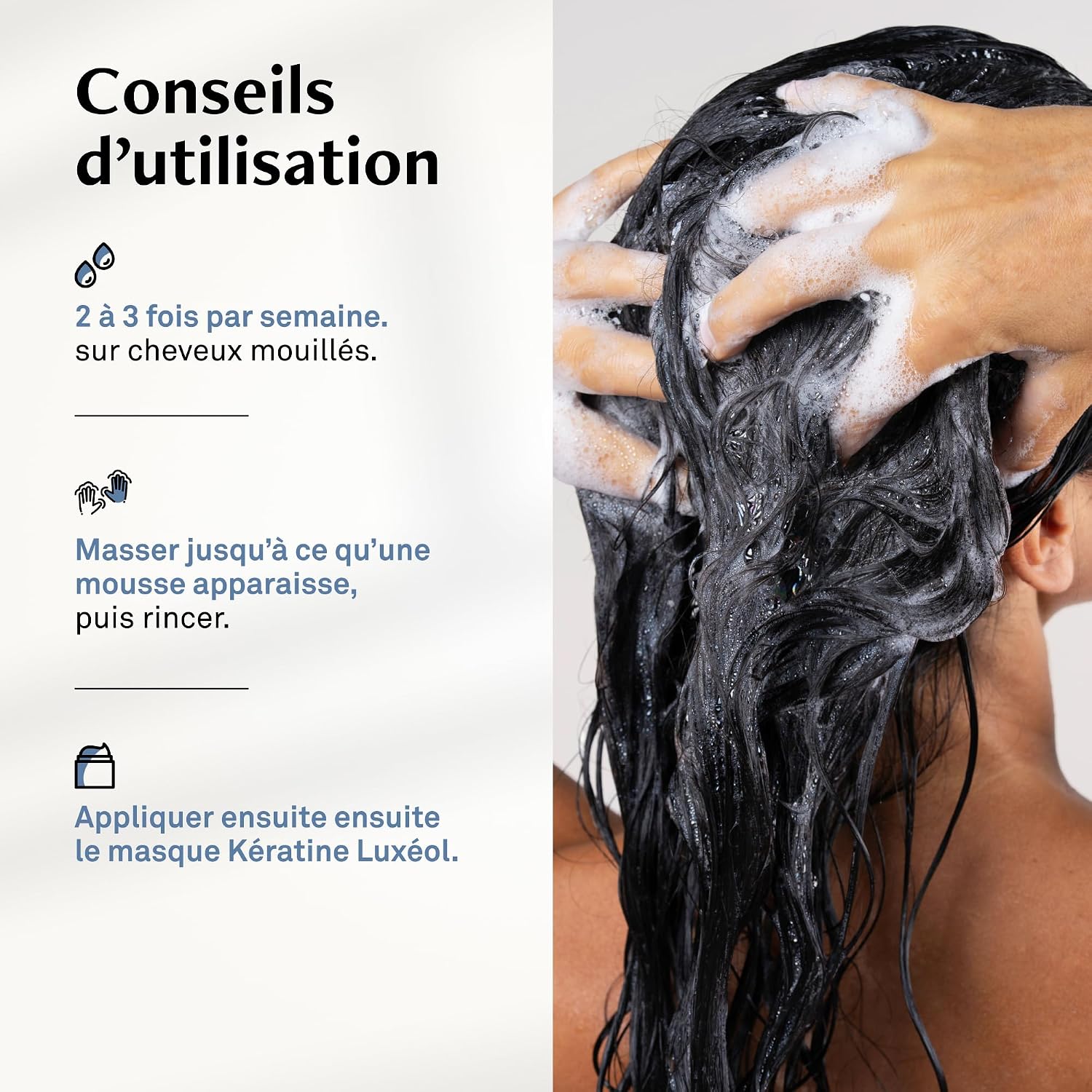 LUXÉOL Keratin Shampoo - Provides Resistance | Softer, smooth & radiant hair* - 95% ingredients of natural origin - silicone-free - Made in France - 200 ml - Image 7