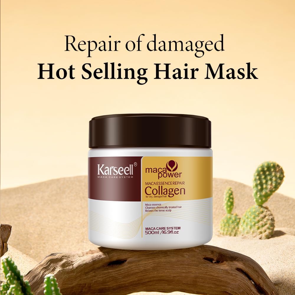 Karseell Collagen Hair Mask 500 ml, Deep Repair Hair Mask for Dry and Damaged Hair - Image 3