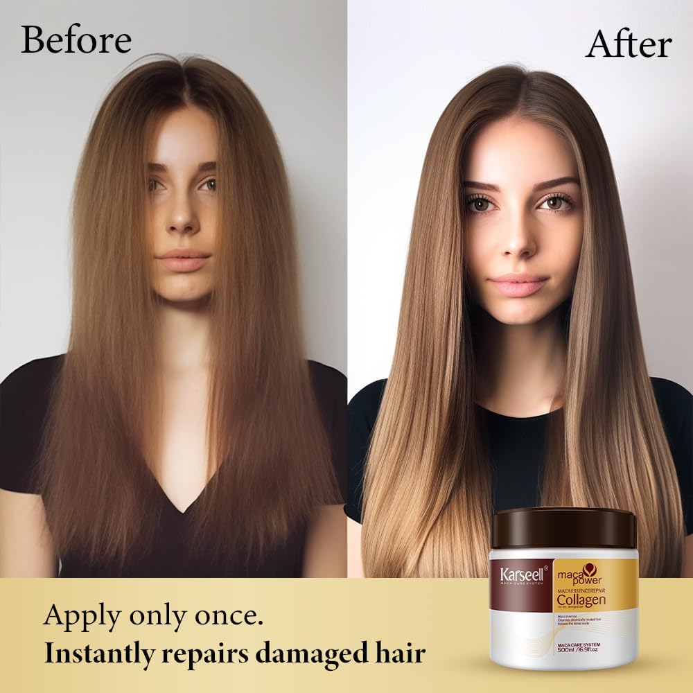 Karseell Collagen Hair Mask 500 ml, Deep Repair Hair Mask for Dry and Damaged Hair - Image 7