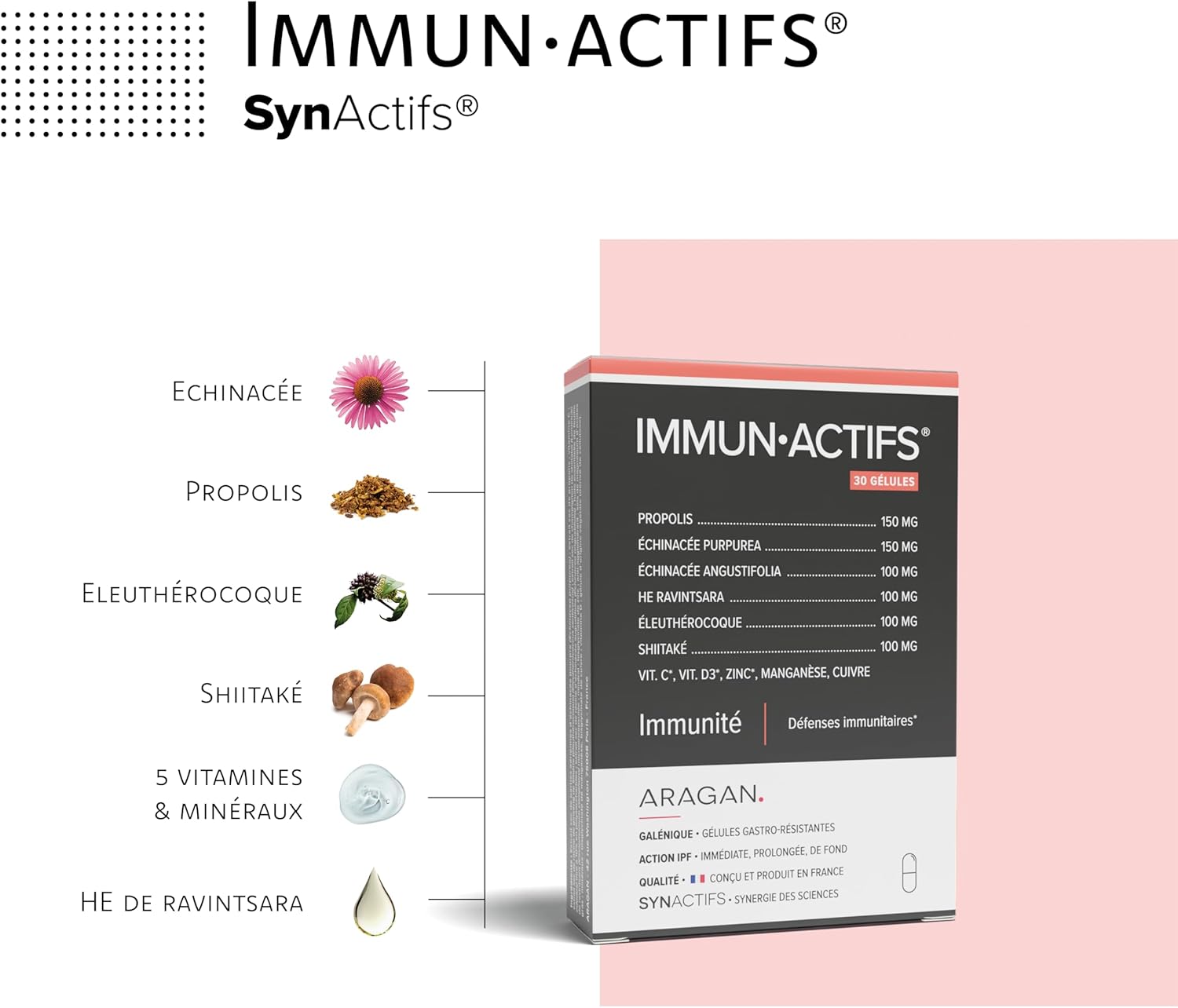 Immunactives - Food Supplement Immunity - Ravintsara Essential Oil, Vitamin C, Propolis, Zinc, Copper - Aragan - 30 Capsules - Image 3