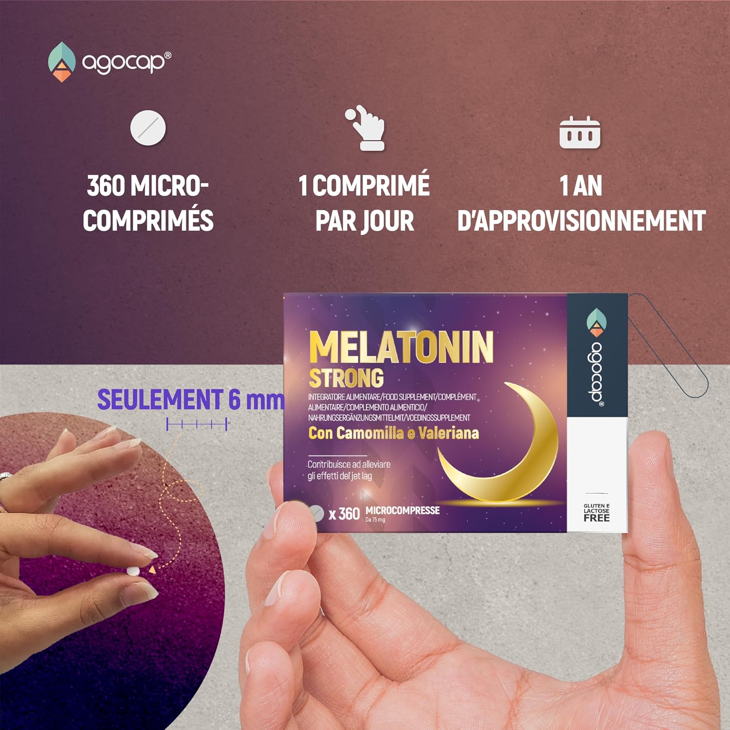 Melatonin for sleeping with Chamomile and Valerian. Strong melatonin, 1 mg with 360 minitablets. Sleep supplements, Melatonin Pura, regulates sleep cycle and reduces jet lag symptoms - Image 4