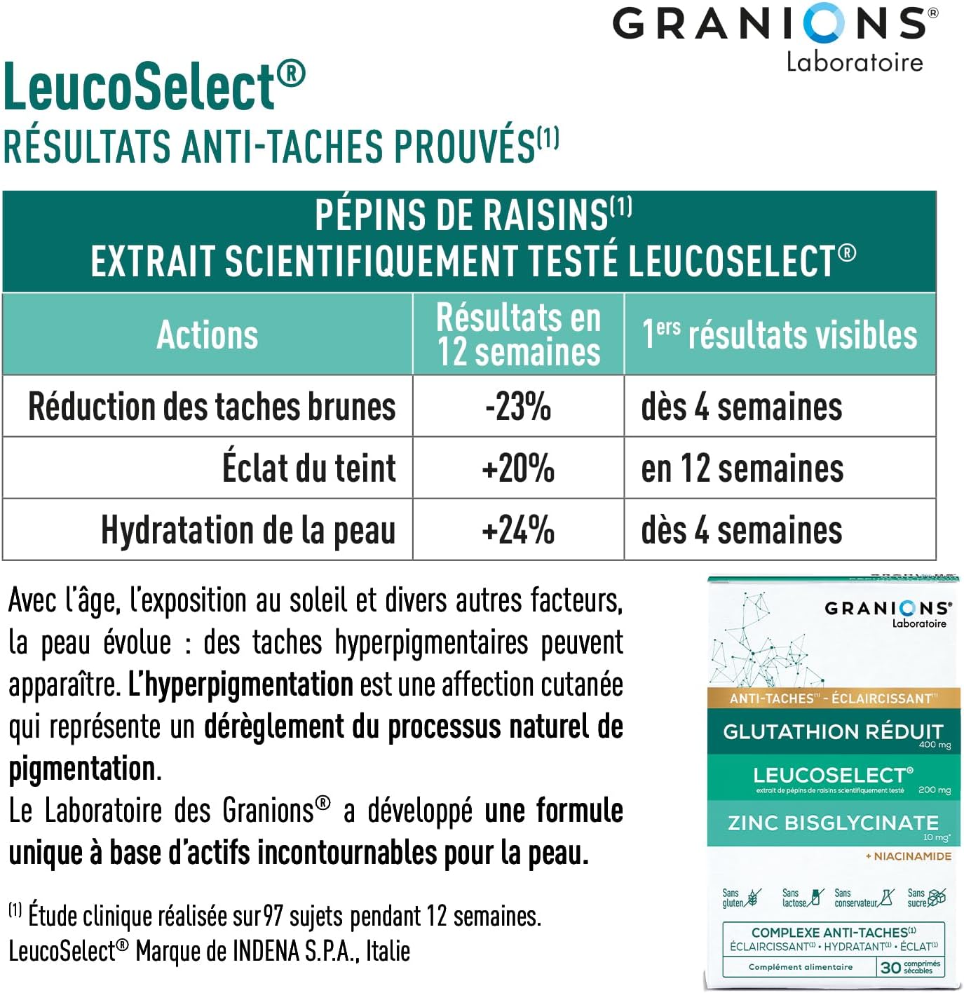 Glutathione Niacinamide Granions - Zinc Selenium Face Stain - 1 Month | Promotes an even and radiant, brightening and moisturizing complexion with vitamin C and zinc bisglycinate - 1 month cure - Image 10