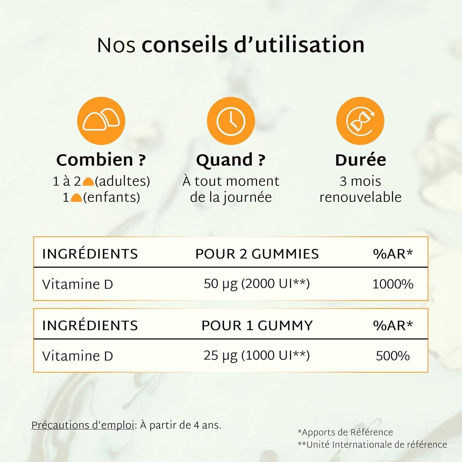 Mium Lab - Vitamin D3 (2000UI) - Highly dosed and absorbed - Immune System, Supports bones, muscles, Growth - Children & Adults - Cure 21 days - Sugar-free gummies Made in France - Image 7