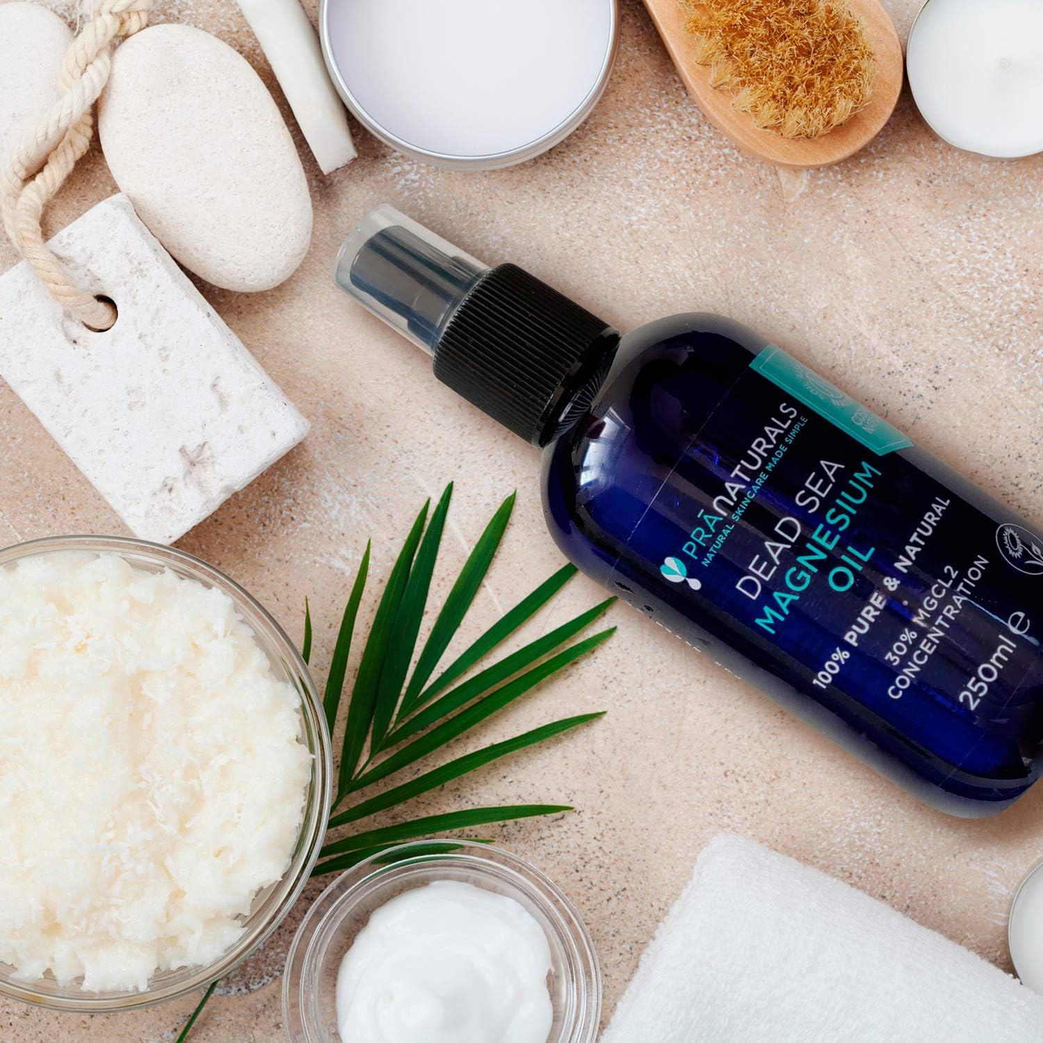 PraNaturals Pure Dead Sea Magnesium Oil Spray 250ml | Muscle Relaxation Oil, Natural Deodorant, Hair Care, Dental Descaling, Vegan & Cruelty Free - Image 4