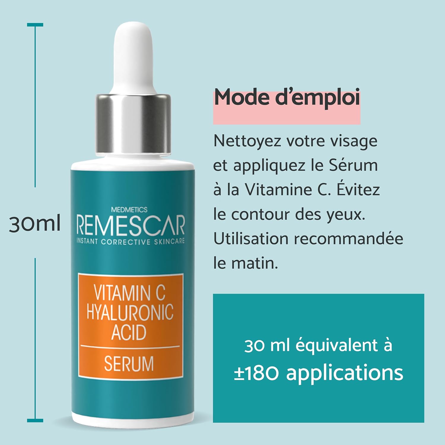 Remescar Vitamin C & Hyaluronic Acid Face Serum 30 ml – Intensely Hydrates – Stimulates Collagen – Repairs & Brightens – Microbiome Technology – Anti-Aging Care for Radiant Complexion - Image 5